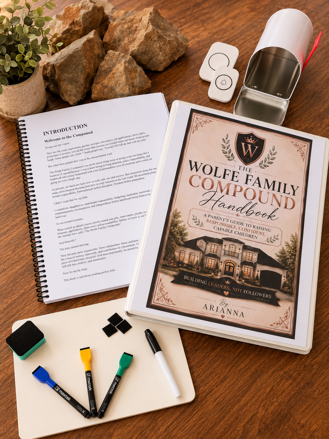 The Compound Success Kit (Starter Box + Handbook)

📚 The Compound Success Kit™
Includes:

* Everything in the Starter Box
* Wolfe Family Compound Handbook