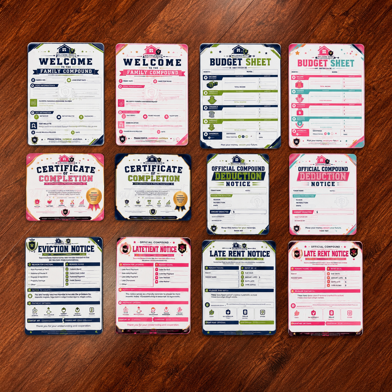 💻 Wolfe Family Compound Printable Templates Bundle